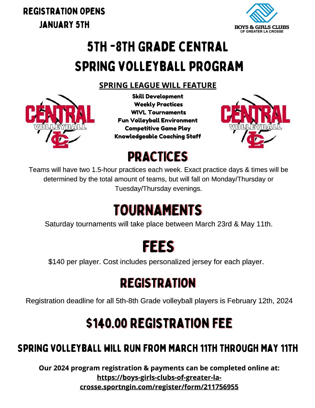 Central Spring Volleyball Program